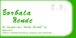 borbala mende business card